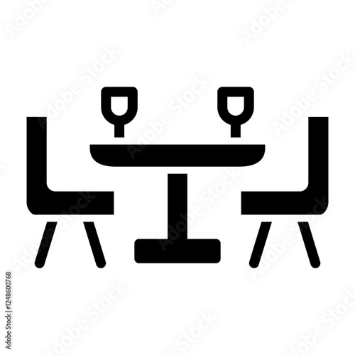 Dinning Table Vector Glyph Icon Design