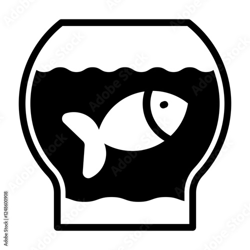 Fishbowl Vector Glyph Icon Design