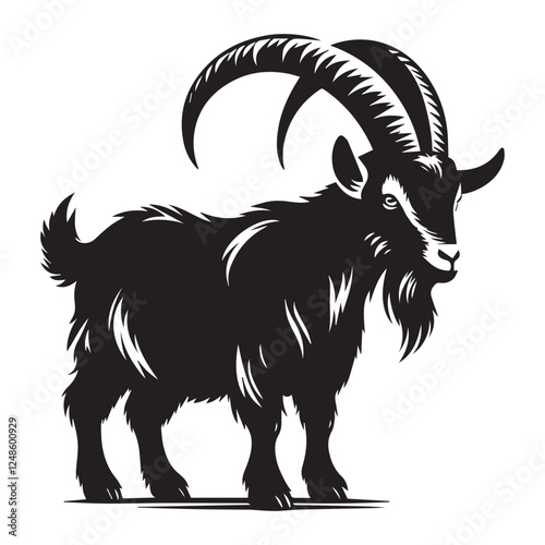 goat on a white background