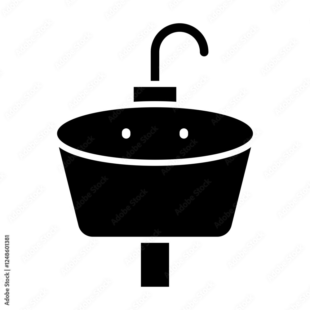 Washbasin Vector Glyph Icon Design Washbasin Vector Glyph Icon Design