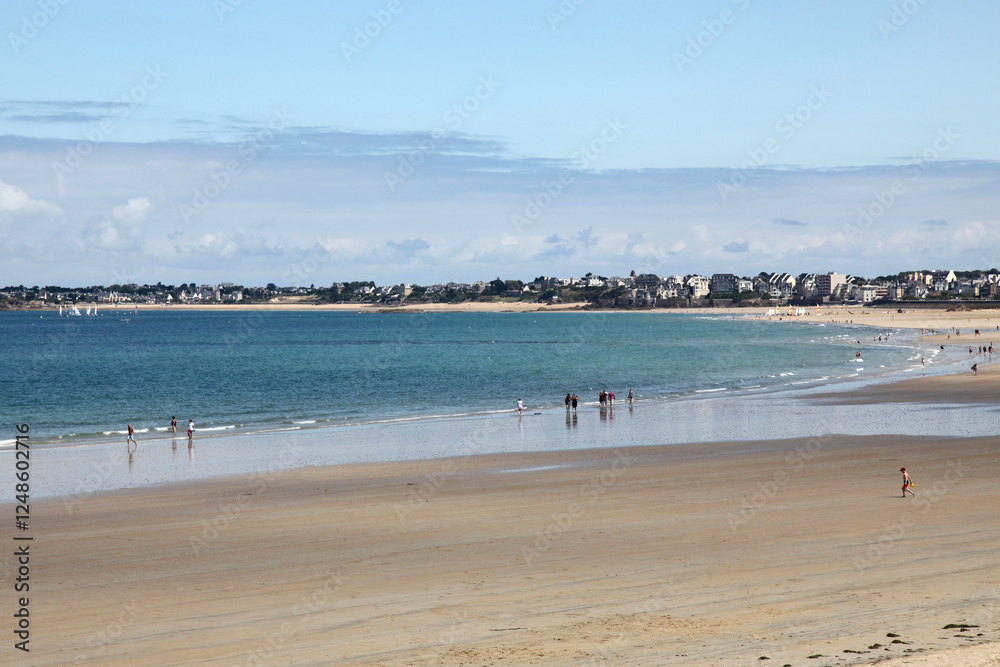 Great beach of Saint Malo in Brittany, France.