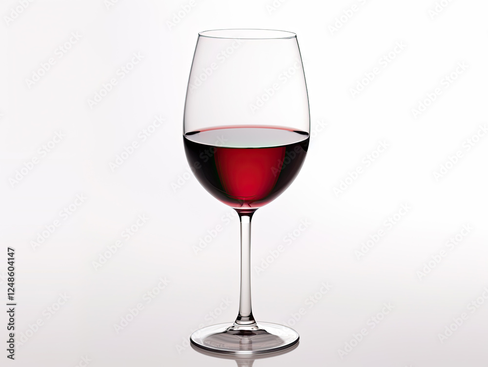 A Glass of Ruby Red Wine, Elegant and Refined A Glass of Ruby Red Wine, Elegant and Refined