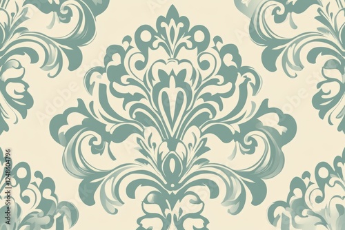 Elegant vintage floral pattern with intricate designs in soft hues