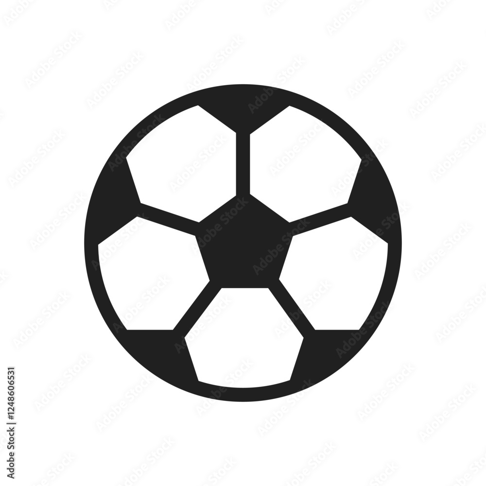 Football or soccer ball flat vector icon simple black style Football or soccer ball flat vector icon simple black style