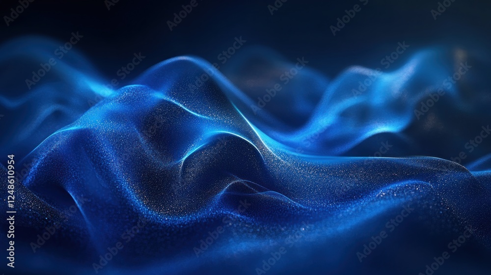 Obraz premium Abstract blue glowing wave background.