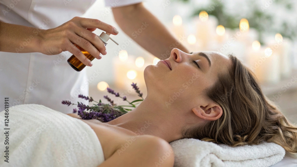 Therapist performs massage. Muscle relaxation and tension relief. A therapist provides an aromatherapy massage using essential oils for muscle relaxation and tension relief. Therapist performs massage. Muscle relaxation and tension relief. A therapist provides an aromatherapy massage using essential oils for muscle relaxation and tension relief.