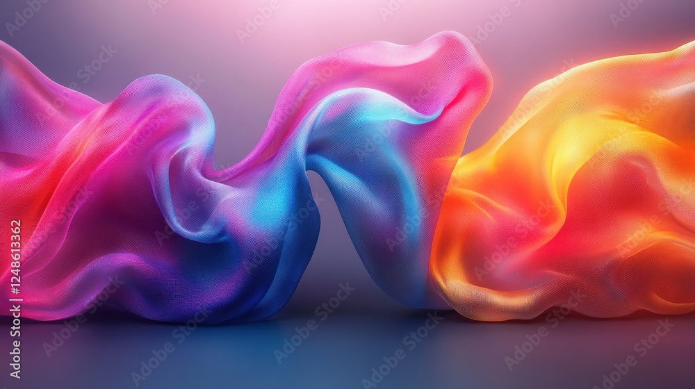 Obraz premium Abstract colorful flowing fabric.
