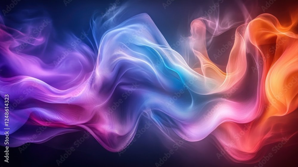 Obraz premium Abstract colorful smoke waves background.