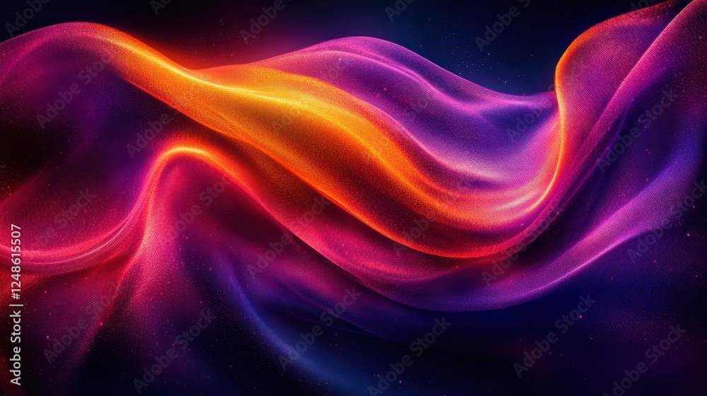Abstract colorful wave with glowing particles. Abstract colorful wave with glowing particles.
