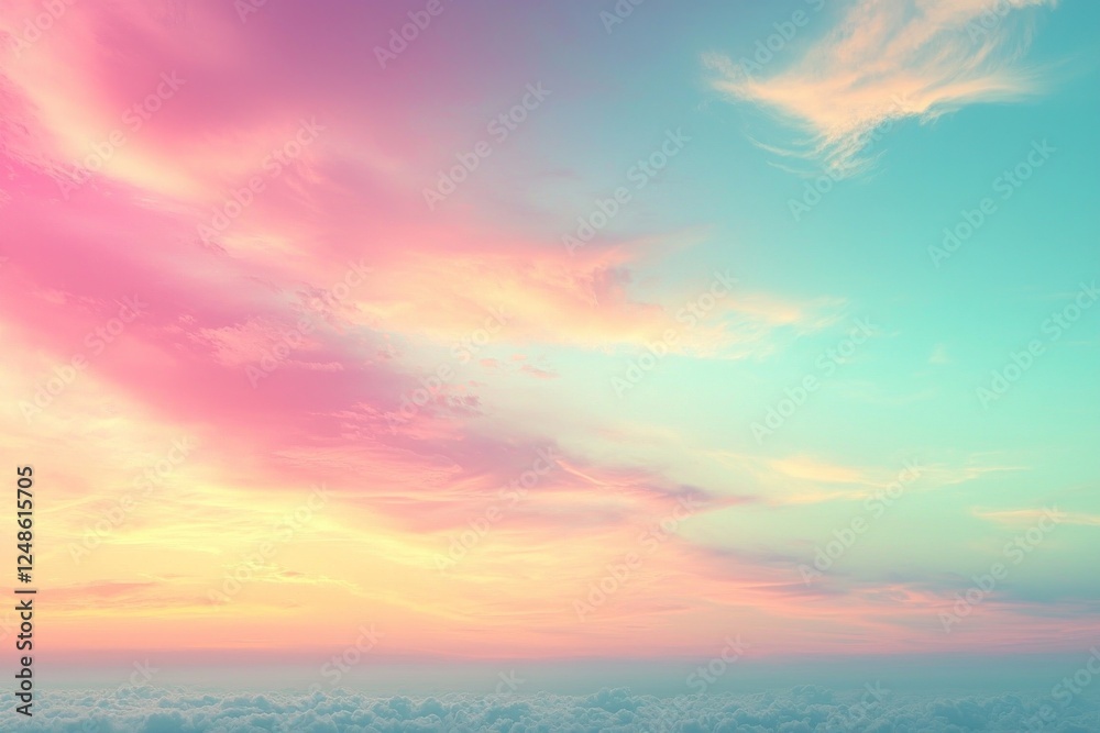 Serene pastel sky at sunset with soft clouds, creating a tranquil atmosphere perfect for relaxation and meditation Serene pastel sky at sunset with soft clouds, creating a tranquil atmosphere perfect for relaxation and meditation