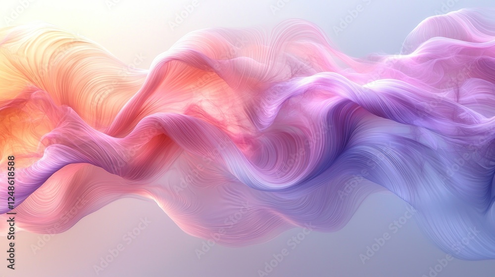 Abstract flowing waves of vibrant colors blending seamlessly, creating a dynamic visual experience in a serene background Abstract flowing waves of vibrant colors blending seamlessly, creating a dynamic visual experience in a serene background