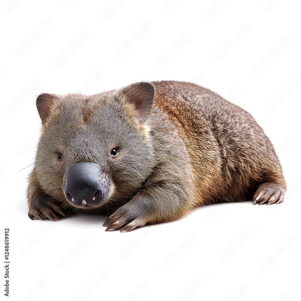 Adorable Wombat: Close-up Portrait of Australian Marsupial Adorable Wombat: Close-up Portrait of Australian Marsupial