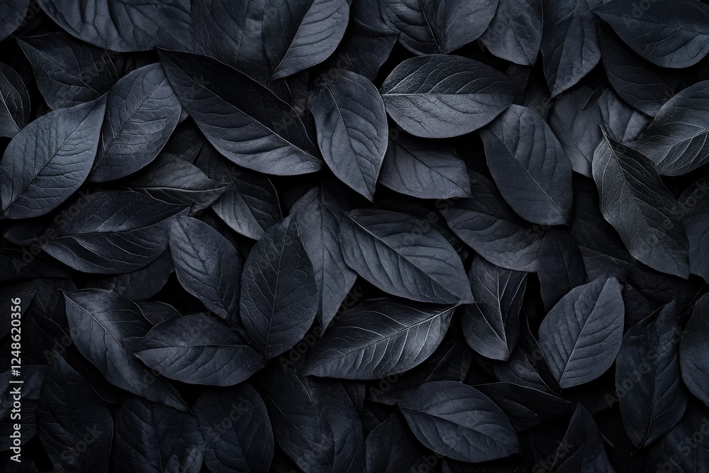 This is a detailed close up view of a pile of black leaves in nature This is a detailed close up view of a pile of black leaves in nature