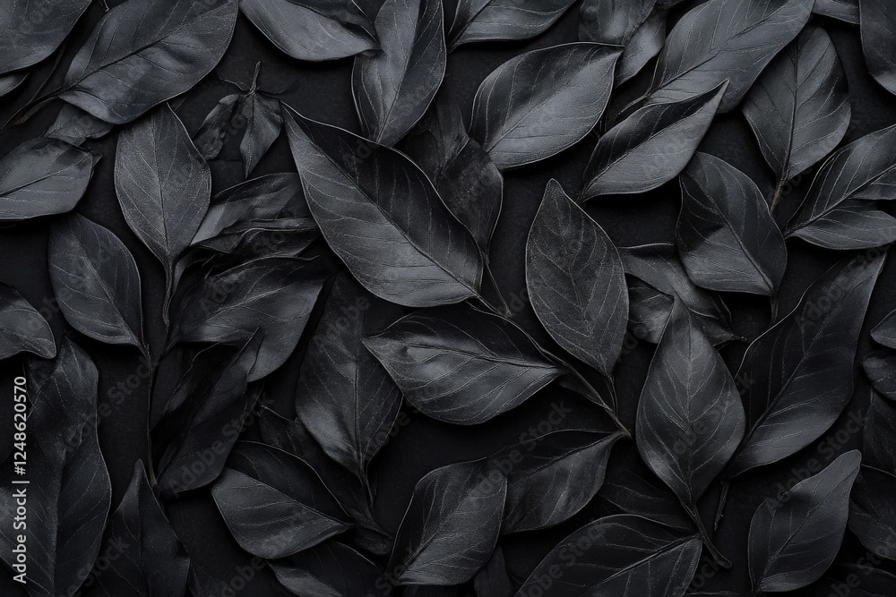 This is a detailed close up view of a pile of black leaves in nature This is a detailed close up view of a pile of black leaves in nature