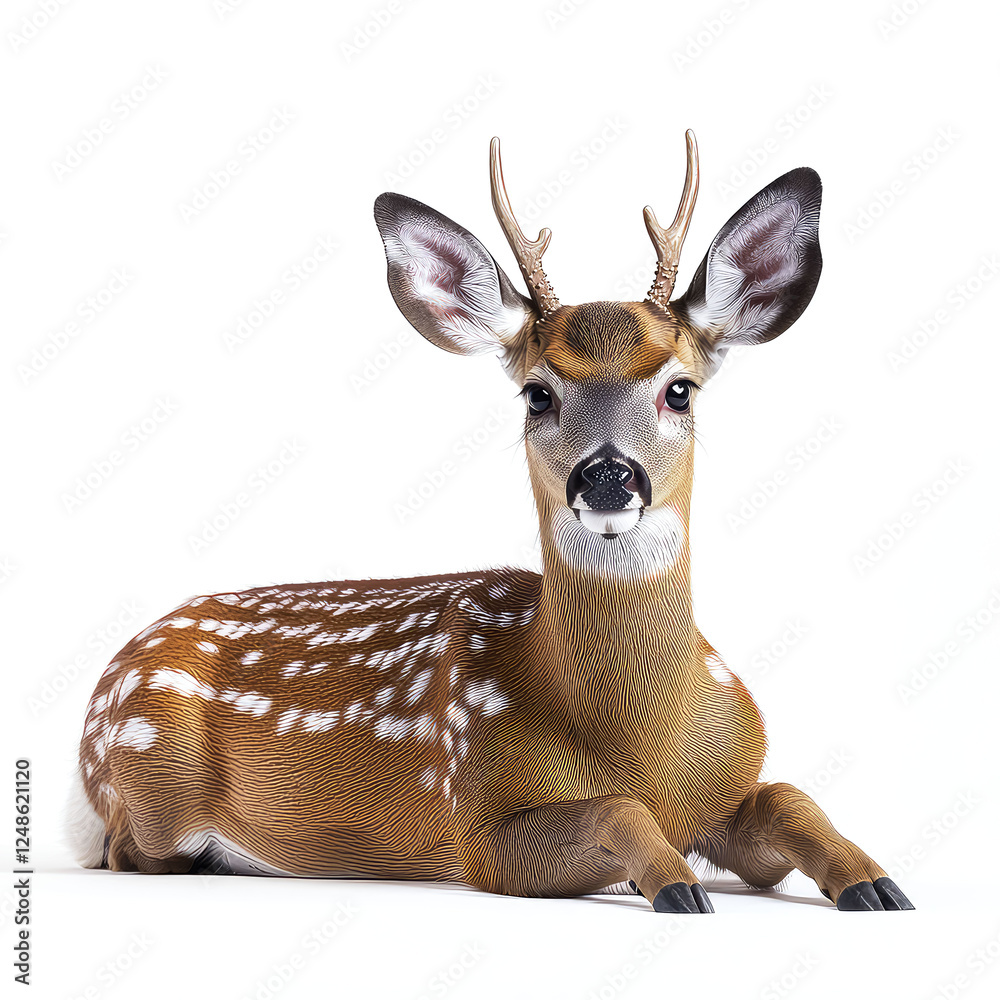 An Adorable Fawn: A Captivating Image of a Young Whitetail Deer Resting Serene An Adorable Fawn: A Captivating Image of a Young Whitetail Deer Resting Serene