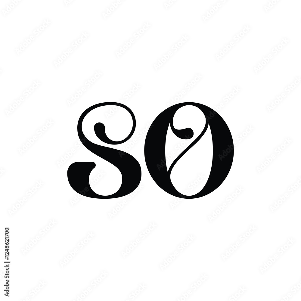 SO monogram logo design letter text name symbol monochrome logotype alphabet character simple logo SO monogram logo design letter text name symbol monochrome logotype alphabet character simple logo