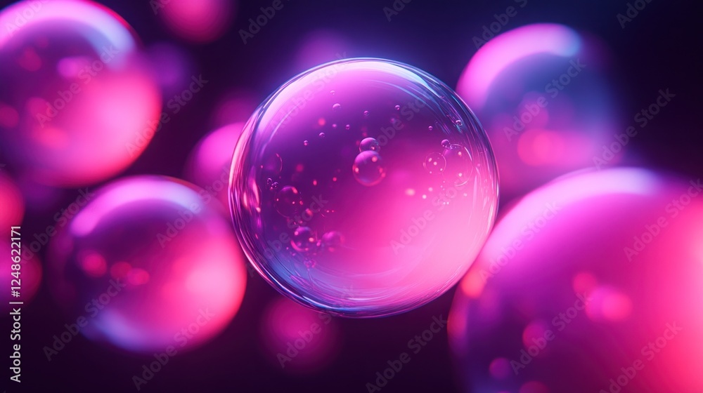 Abstract glowing pink and purple spheres. Abstract glowing pink and purple spheres.