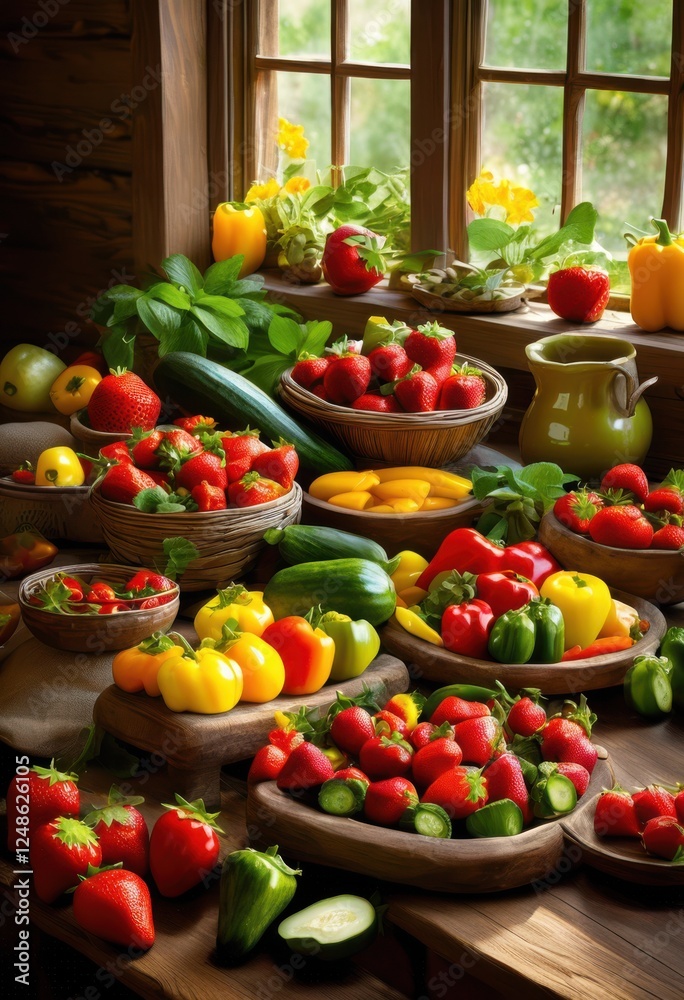 colorful fresh culinary display featuring wide array fresh healthy dishes arranged beautifully rustic wooden table, food, spread, vibrant, fruits, vegetables colorful fresh culinary display featuring wide array fresh healthy dishes arranged beautifully rustic wooden table, food, spread, vibrant, fruits, vegetables