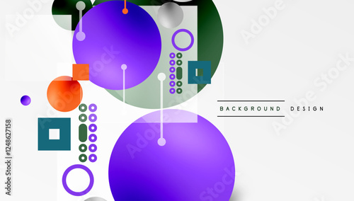 Circles and elements geometric abstract background