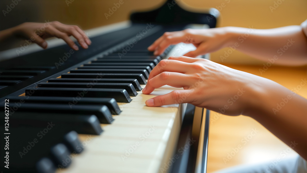 Obraz premium Playing a piano