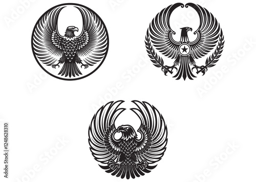 eagle flying silhouette logo vector, eagle flying vector silhouette, silhouette of flying bird, black flying eagle silhouette logo, flying eagle bird silhouette isolated on white background 