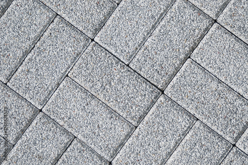 gray rectangular paving stones close-up top view