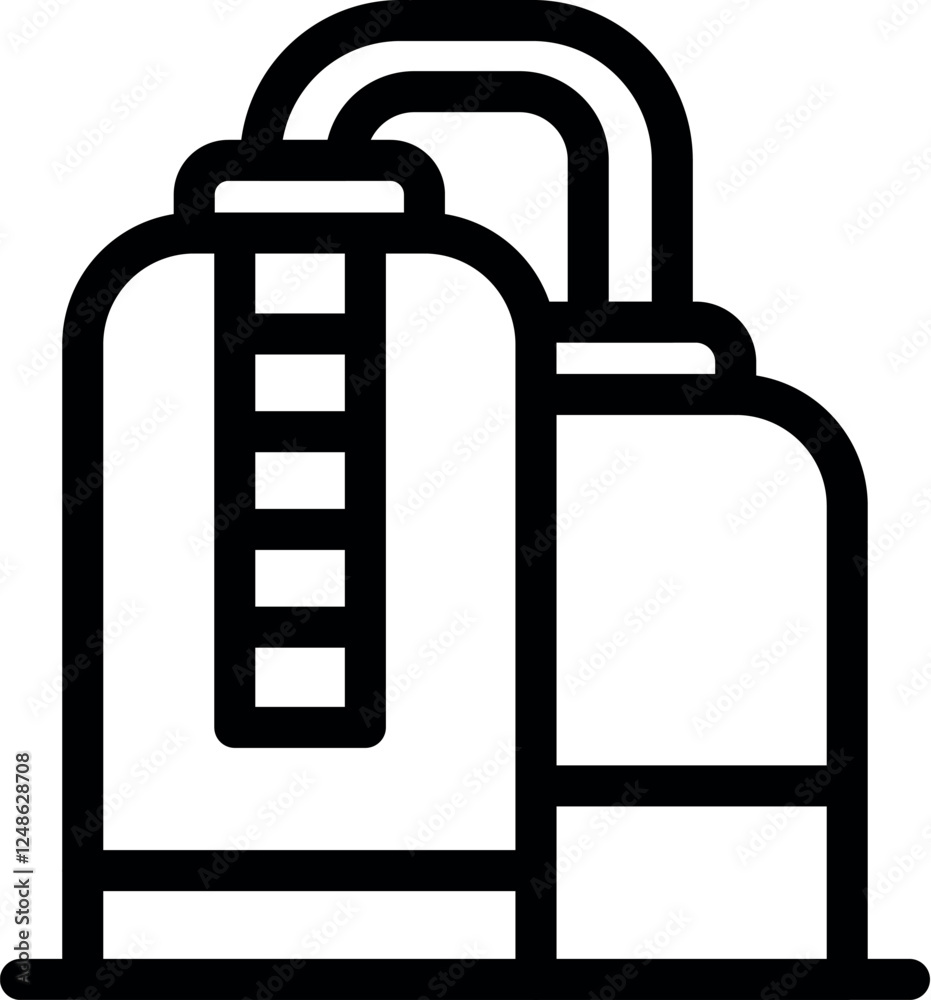 Bioreactor producing biofuel, featuring pipes and a ladder, symbolizing modern biofuel production in a refinery or industrial plant Bioreactor producing biofuel, featuring pipes and a ladder, symbolizing modern biofuel production in a refinery or industrial plant