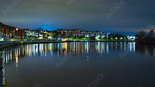 Night View Along Newcastle Quayside