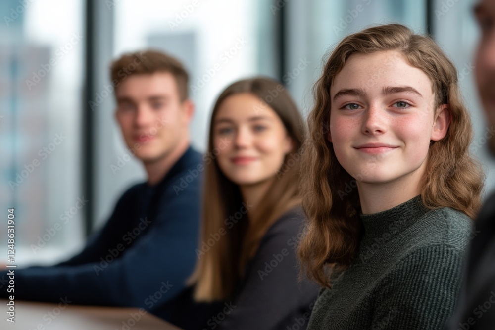 young people in a meeting or classroom setting young people in a meeting or classroom setting