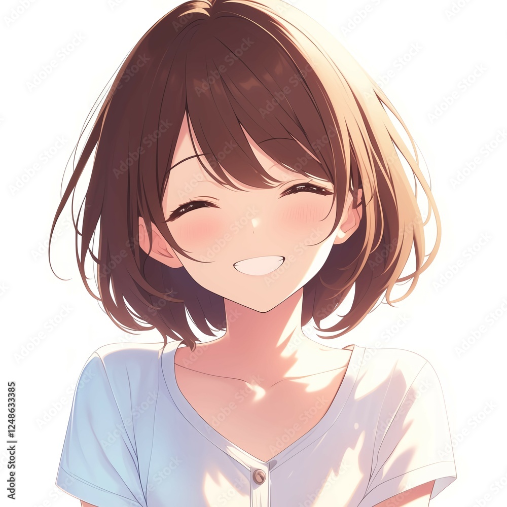 アニメ調の美少女の切り抜き用素材 アニメ調の美少女の切り抜き用素材