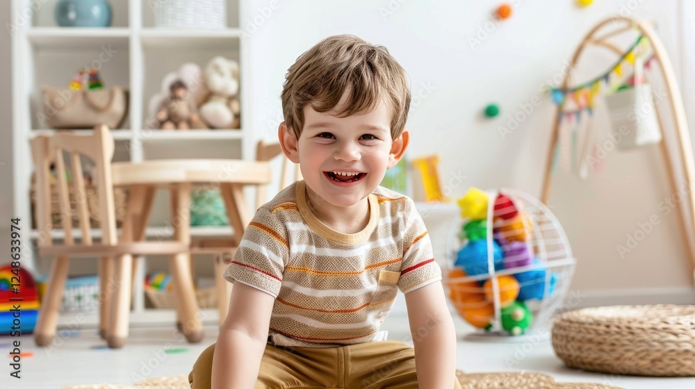 Fototapeta premium a boy playing in his room