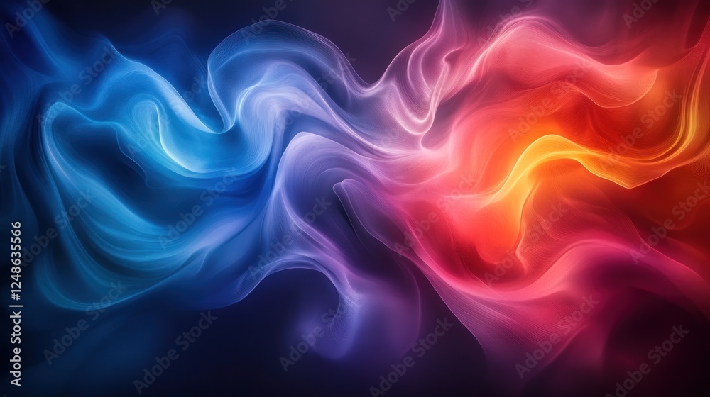 Obraz premium Abstract swirling blue and red smoke.