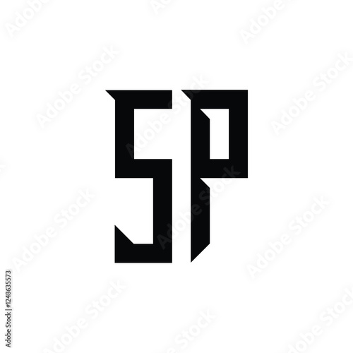 SP monogram logo design letter text name symbol monochrome logotype alphabet character simple logo