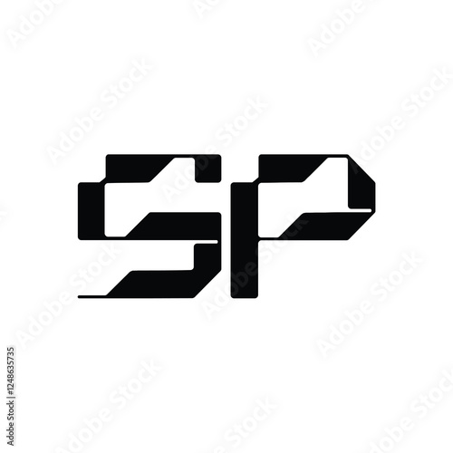 SP monogram logo design letter text name symbol monochrome logotype alphabet character simple logo