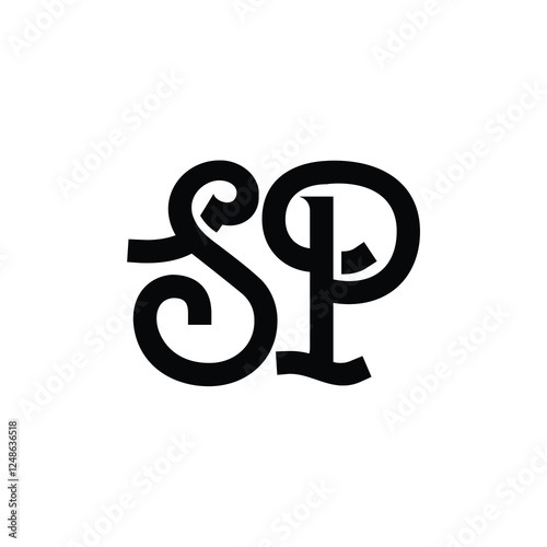 SP monogram logo design letter text name symbol monochrome logotype alphabet character simple logo