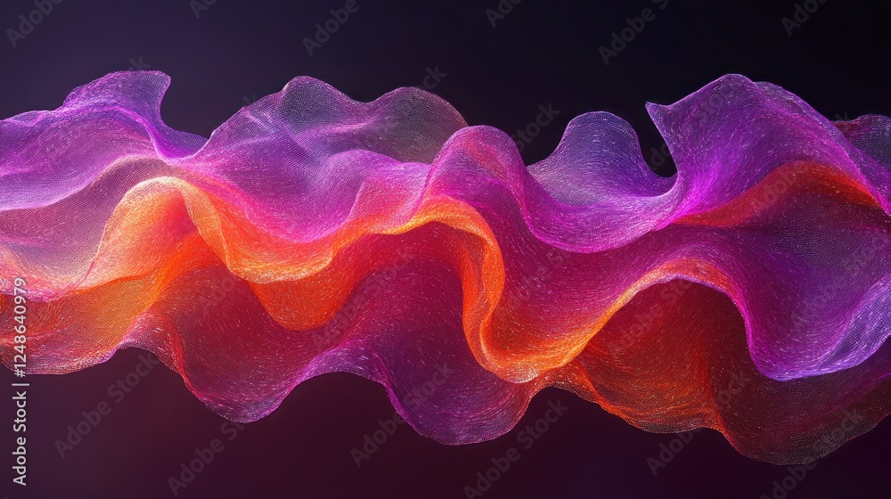 Fototapeta premium Abstract wavy colorful fabric flowing.