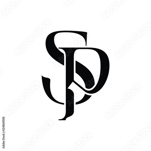 SP monogram logo design letter text name symbol monochrome logotype alphabet character simple logo