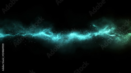 Wallpaper Mural Vibrant turquoise cosmic dust swirling in the dark night sky creates a mesmerizing visual spectacle Torontodigital.ca