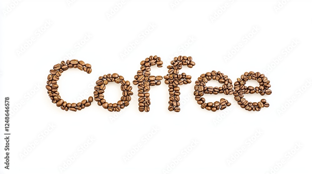Aromatic Coffee Beans Spelled Out in a Creative Arrangement. A Stunning Visual Display of Roasted Coffee Beans. A Perfect Image for Coffee Shops or Coffee Lovers Aromatic Coffee Beans Spelled Out in a Creative Arrangement. A Stunning Visual Display of Roasted Coffee Beans. A Perfect Image for Coffee Shops or Coffee Lovers