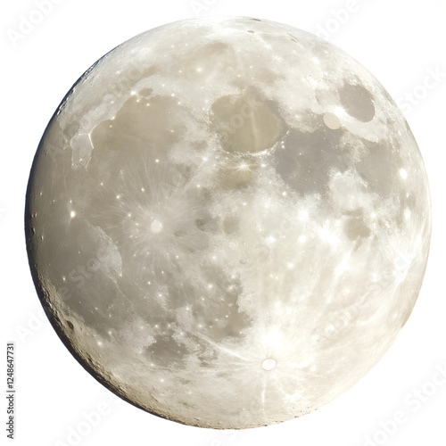 Beautifull moon close-up with transparant background