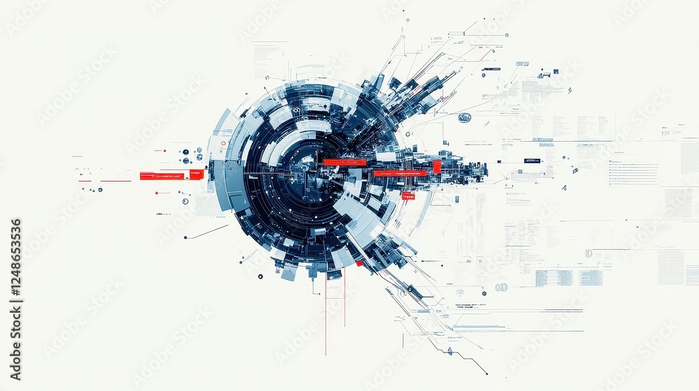 Obraz premium AI Fraud Detection in Global Finance, innovative design showcasing AI algorithms safeguarding international transactions, clear lines, engaging visuals highlighting security and efficiency