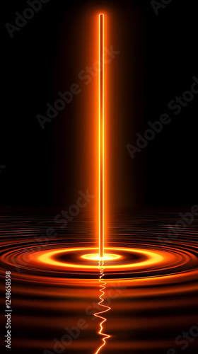 Abstract glowing orange light in dark setting