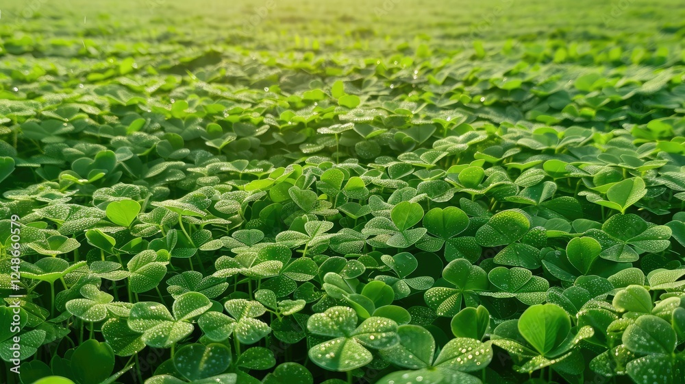 Vibrant Clover Field Radiating Sunshine And Life Vibrant Clover Field Radiating Sunshine And Life