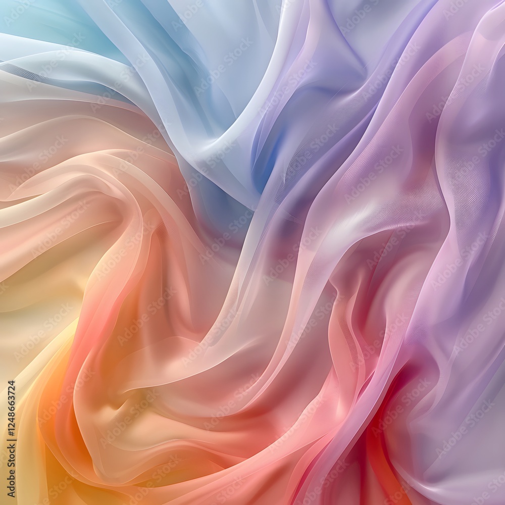 Obraz premium Colorful Abstract Fabric Texture With Soft Gradient Pastel Hues