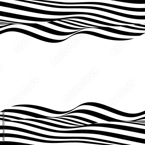 Black and white waves. Modern Vector Background. Stylish texture with wavy stripes lines. Eps 10