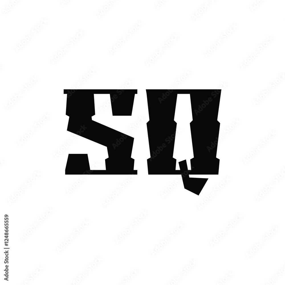 SQ monogram logo design letter text name symbol monochrome logotype alphabet character simple logo SQ monogram logo design letter text name symbol monochrome logotype alphabet character simple logo