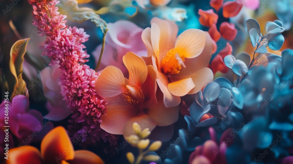 Obraz premium Close-up of vibrant tropical flowers