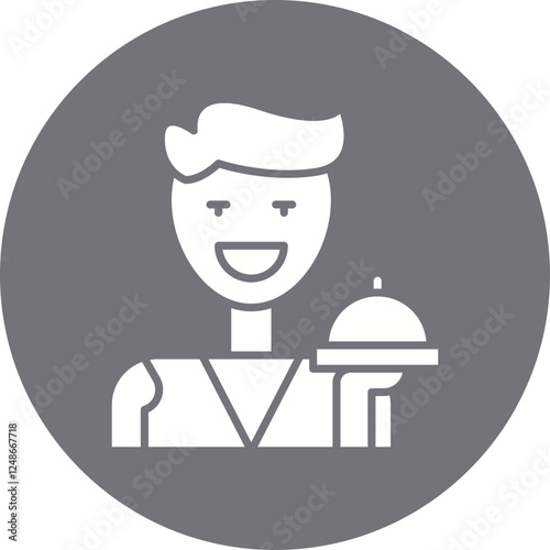 Waiter icon single vector illustration