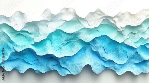 Wallpaper Mural Abstract ocean wave paper art, calming background, design element Torontodigital.ca