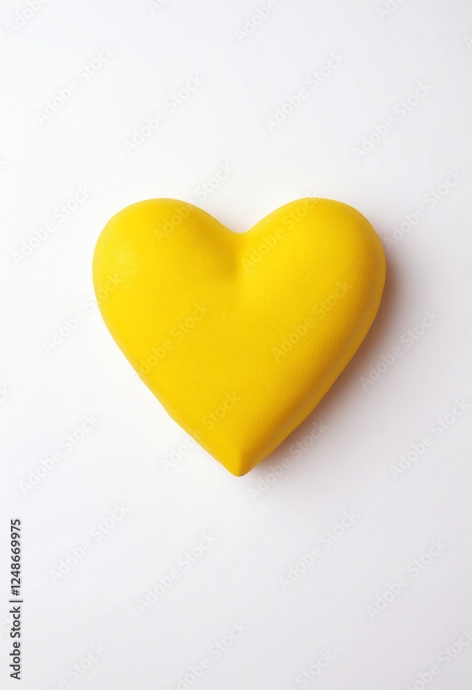 Royal yellow plain heart for valentine in white background Royal yellow plain heart for valentine in white background